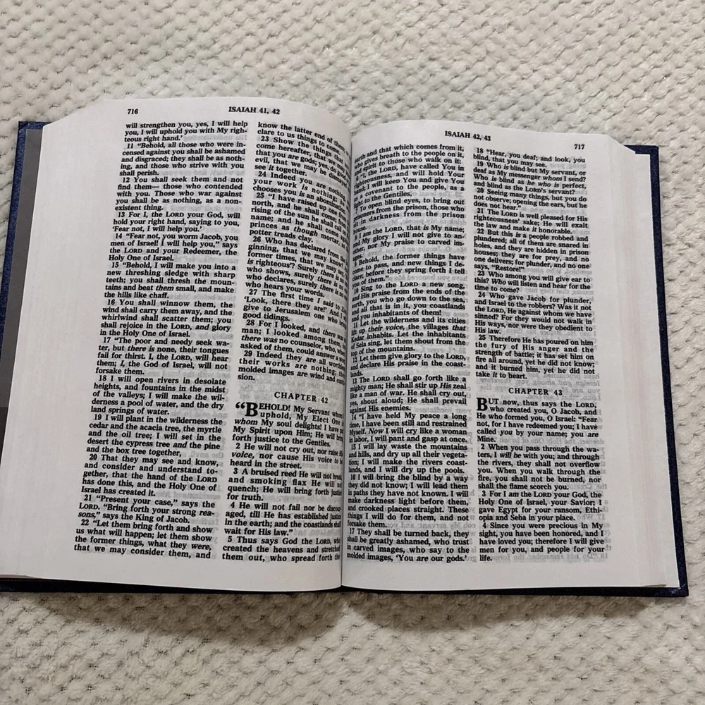 Holy Bible Placed by the Gideons In‎ Memory Edition Prayer Hardcover Blue